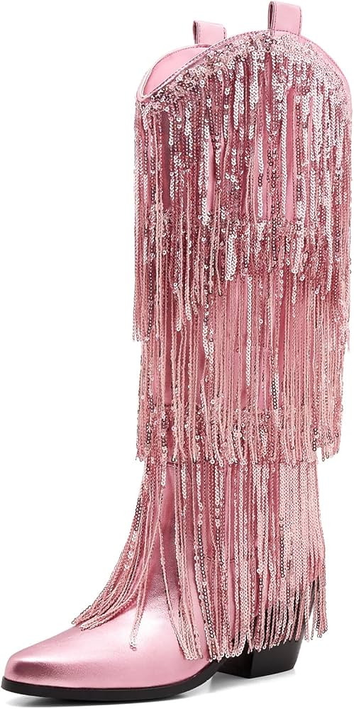 Cowboy Boots For Women -Wide Calf Knee High Cowgirl Boots Botas Vaqueras Para Mujer Classic Embro... | Amazon (US)