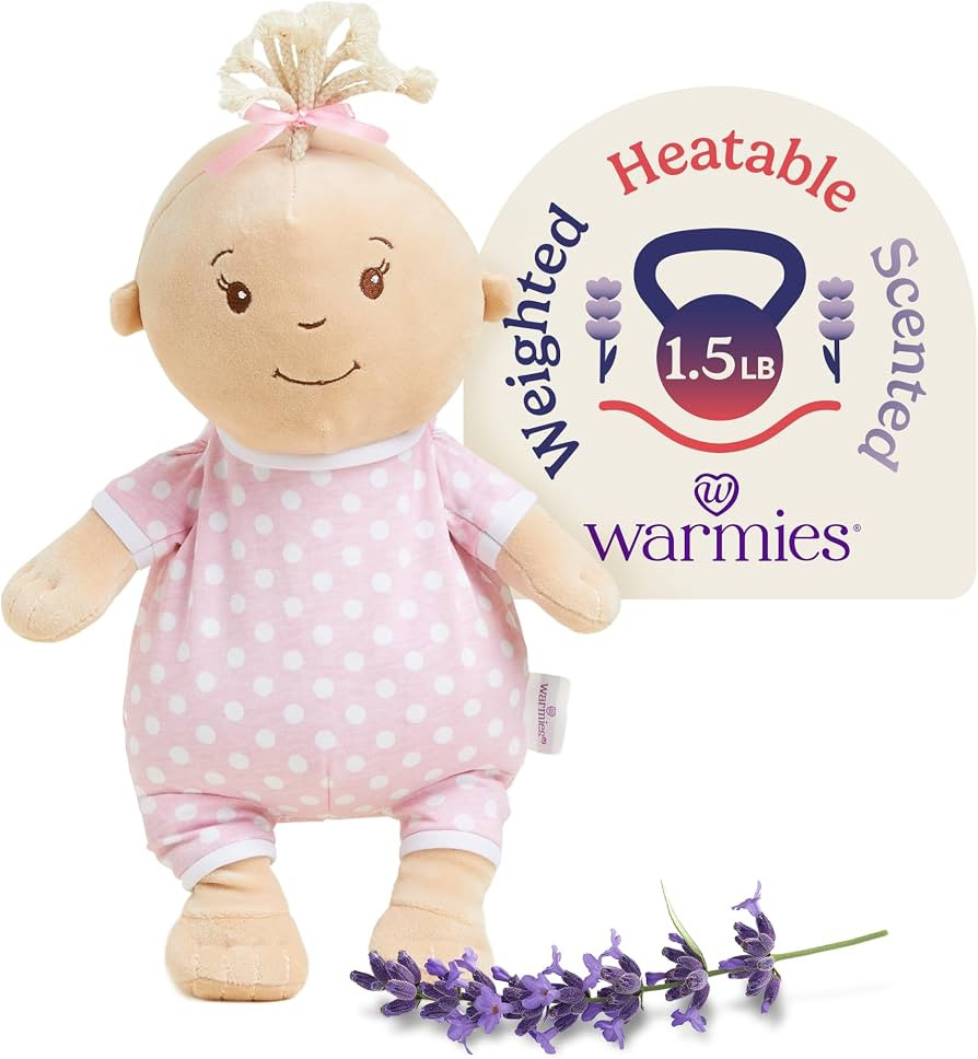 warmies Microwavable & Weighted Stuffed Animals, Baby Girl Lighter Skin - Heated Stuffed Animal P... | Amazon (US)