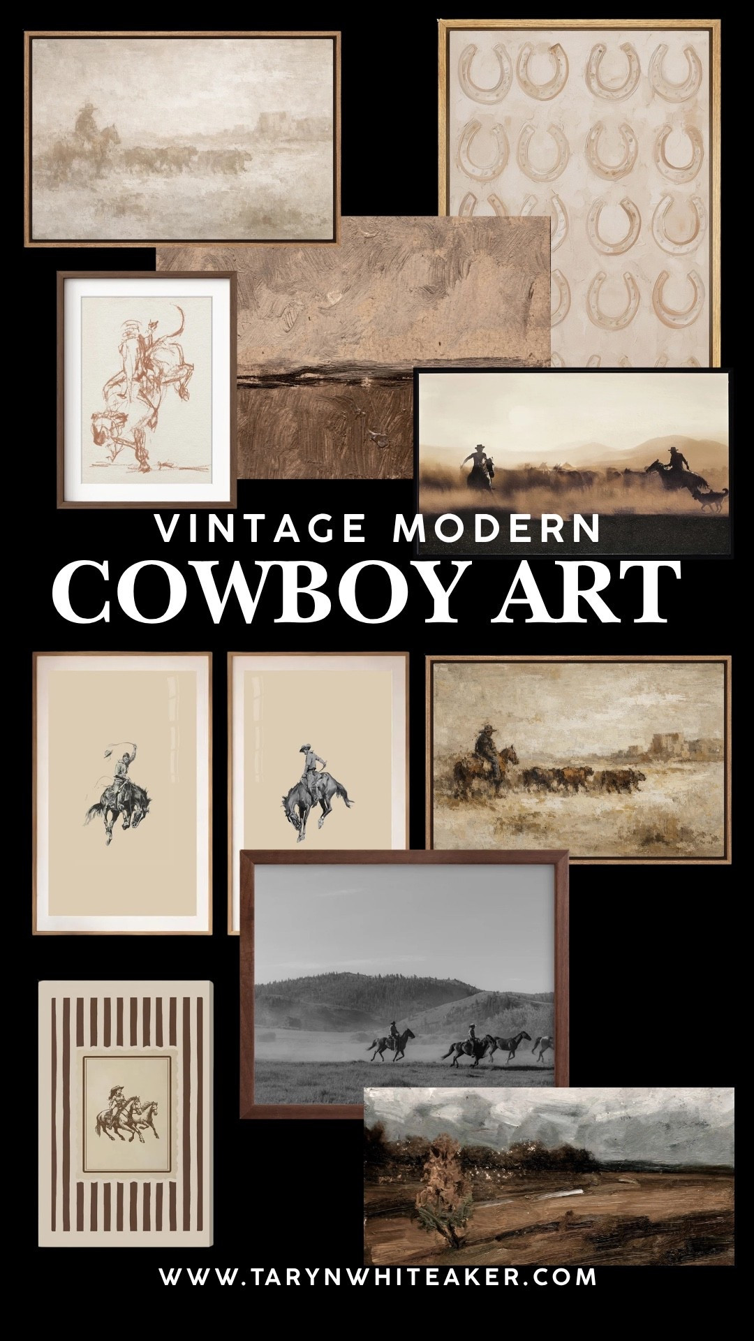 Western, but make it modern 🤎 These vintage-inspired cowboy art prints are the perfect mix of rustic, neutral + elevated. Such an easy way to bring a little western character into your home without going full cowboy!

#westernhome #cowboyart #westernart #homedecor #neutralhome #vintageinspired #gallerywall

#LTKSeasonal #LTKHome