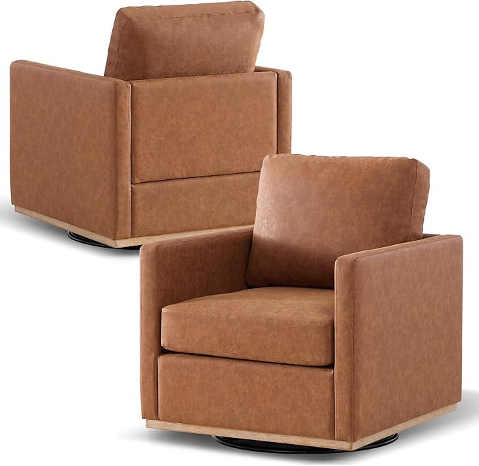 Aoiy & Wifon 30.7" W Swivel Accent Chair Set of 2, Mid Century Modern Swivel Chairs for Living Ro... | Amazon (US)