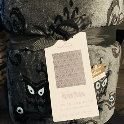 Hallmark Haunted Mansion Throw Black Wallpaper Blanket 50"x60" Glow in Dark  | eBay | eBay US