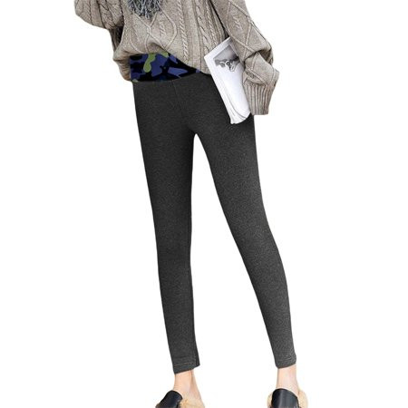 Lucakuins Women Warm Plush Leggings Thickened Lady High Waist Print Camouflage Leggings Pants | Walmart (US)