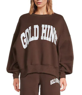 Coordinating Wide Arm Crew Neck Long Sleeve Logo Sweatshirt | Dillard's