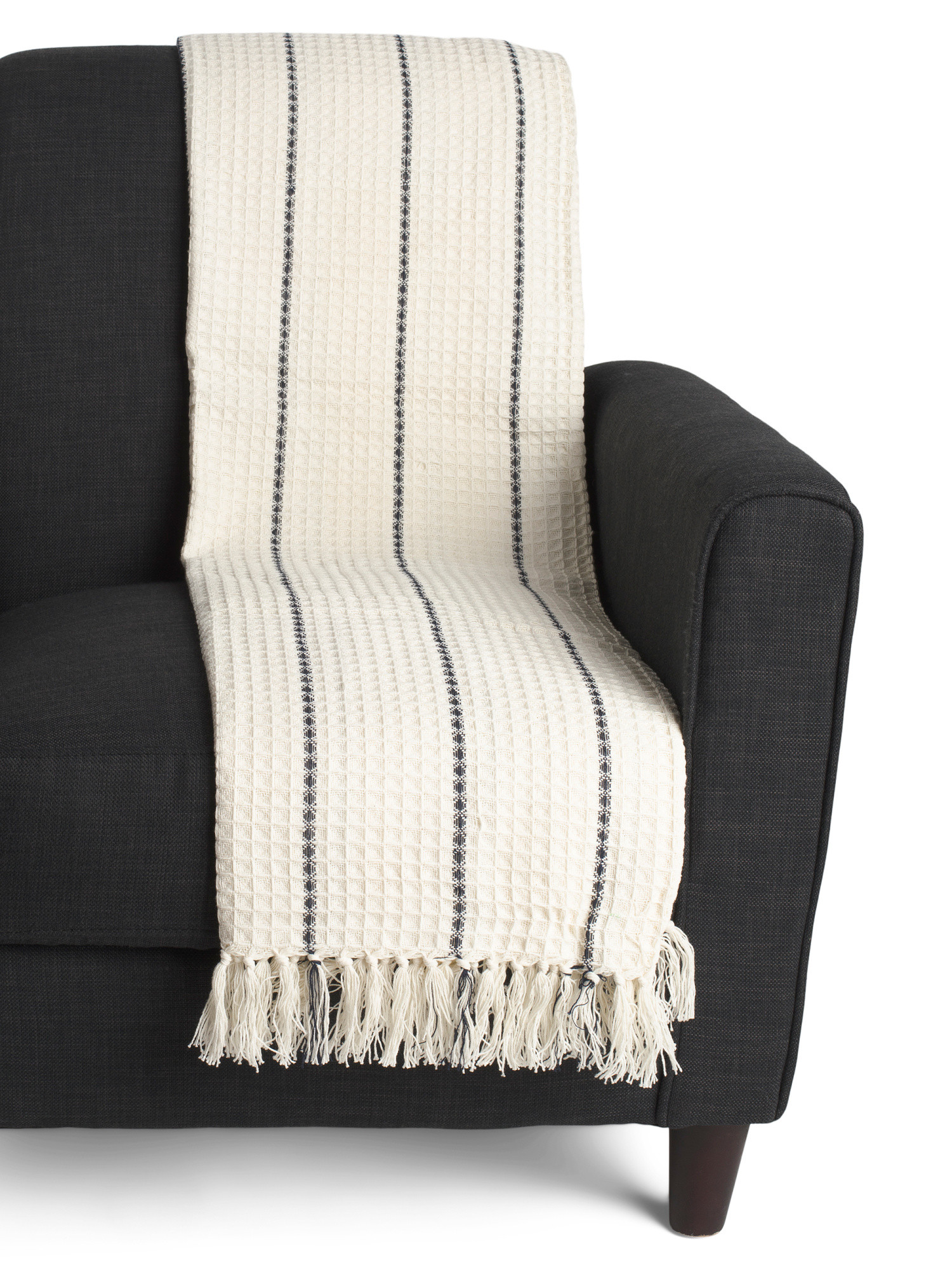 Made In India Super Soft Cotton Waffle Knit Striped Summer Throw | TJ Maxx