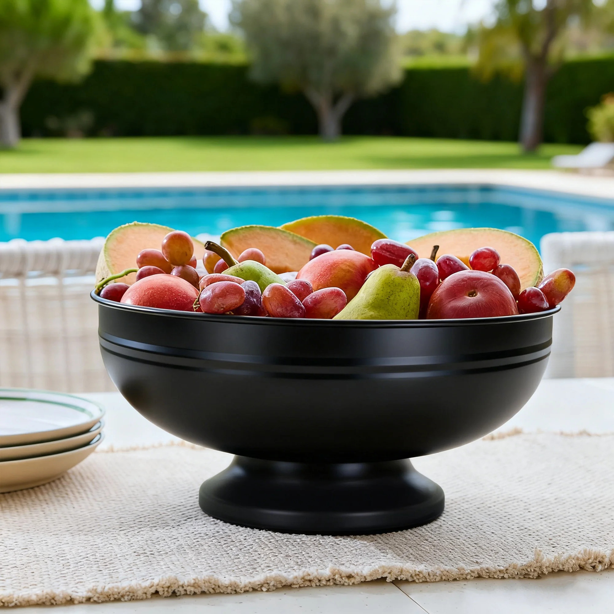 Hometrends Black Footed Serving Bowl,Dia.11.73" | Walmart (CA)