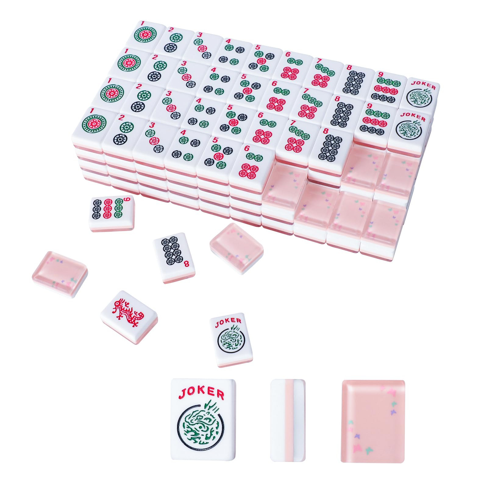 American Mahjong Tile Set with 166 Quality Acrylic Tiles (1.2" Pink, Tiles Only), Mahjong Game Se... | Amazon (US)