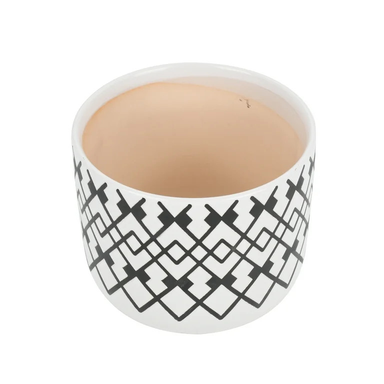Better Homes and Gardens 6.3 in Black and White Ceramic Collin Planter | Walmart (US)