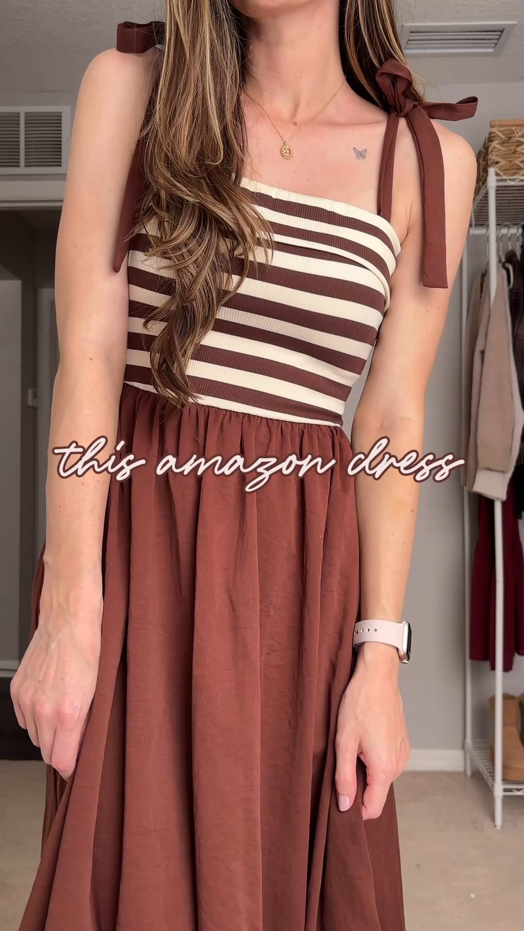 I found the perfect fall dress on Amazon 😍🤎🍂I’ve been obsessed with chocolate brown lately and this dress is perfect!! The top part is stretchy, the straps are fully adjustable and it has pockets!! 👌🏻☺️

**sizing:
Dress: small, fits tts 
Cardigan: large, fits tts but I wanted it more oversized
Woven flats: 8.5, fit tts (from target this past summer!)

#amazonfashion #fallamazondresses #fallfashion #chocolatebrownfashion #amazonfinds #amazonfallfashion #amazondresses #modestfashion #modestdresses #modestamazonfashion #modestamazonfinds #christianfashion #christianfashionblogger 

#LTKFindsUnder50 #LTKStyleTip #LTKSeasonal