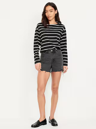 High-Waisted OG Jean Cut-Off Shorts -- 3-inch inseam | Old Navy (US)
