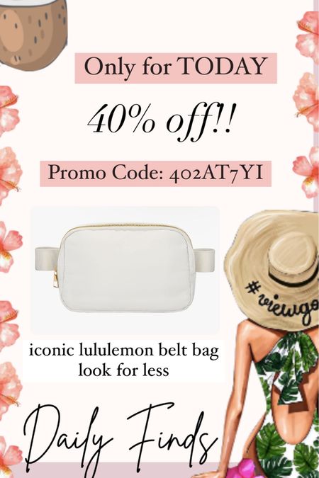 Lululemon belt bag look for less! Only for today 40% off with Code: 402AT7YI !! 

lululemon finds, lululemon dupes, looks for less, amazon designer for less, amazon designer dupes 

#LTKsalealert #LTKitbag #LTKfindsunder50