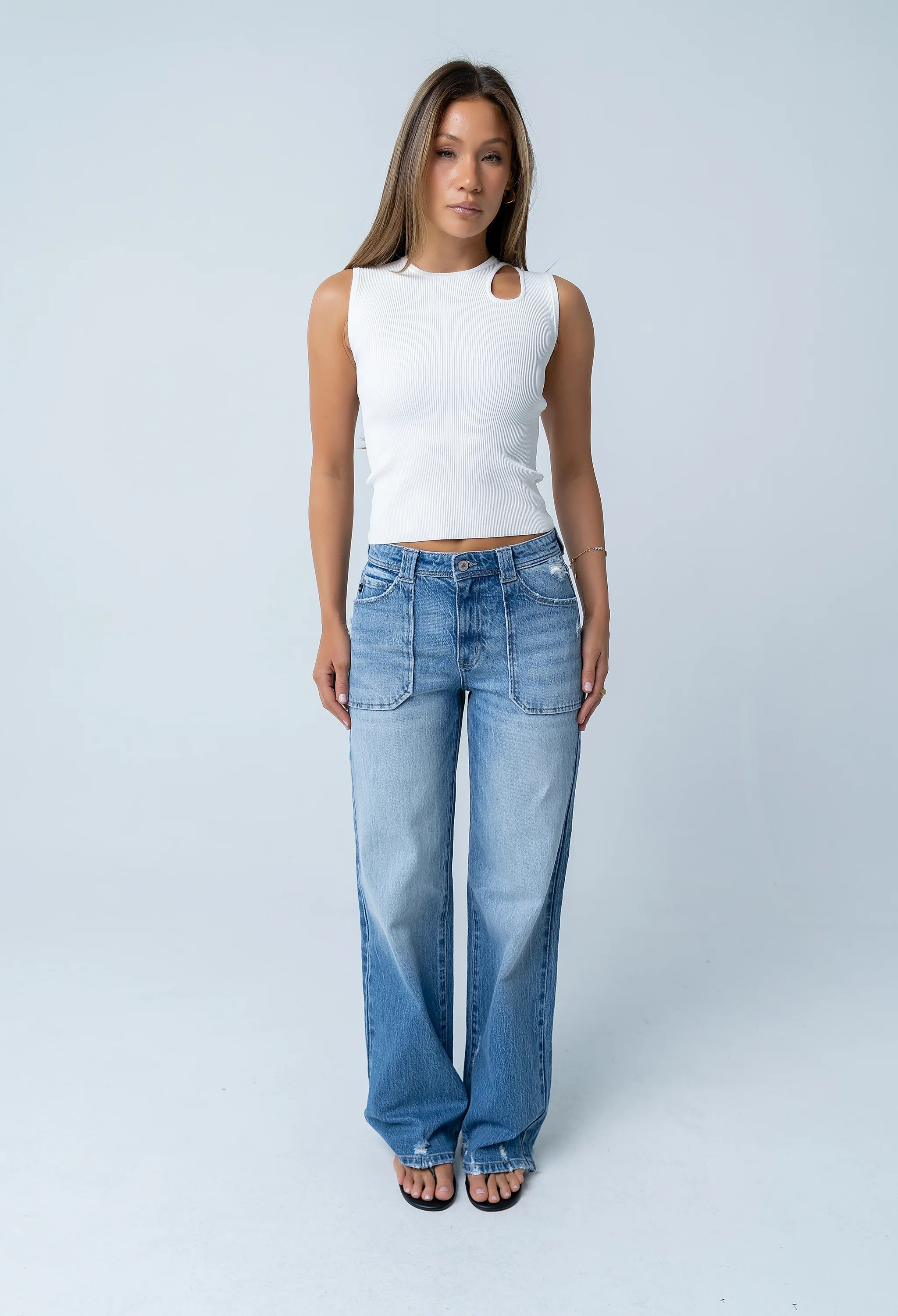 Pria Distressed Wide Leg Jeans | Böhme US