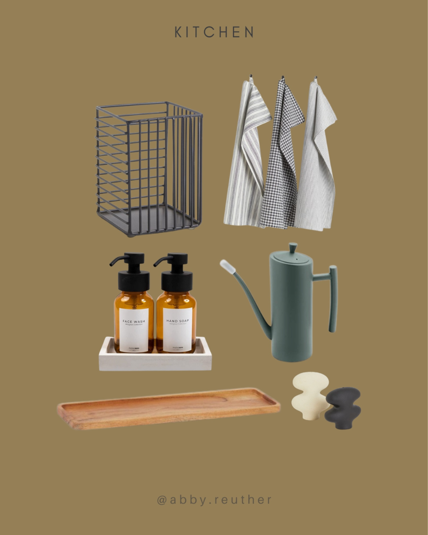 Kitchen finds. 

Kitchen decor, kitchen accessories, kitchen utensils, wooden plate, charcuterie board, kitchen towels, soap dispenser, salt and pepper

#LTKhome