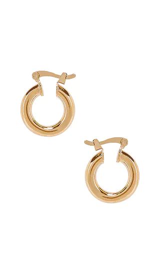 The M Jewelers NY Small Ravello Hoops in Metallic Gold. | Revolve Clothing (Global)