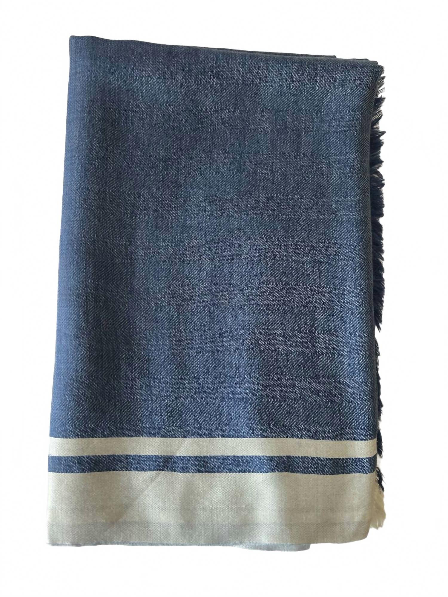 Women's Silk Scarf In Blue White | Shop Simon