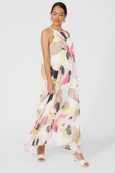 Petite Floral Pleated Dress | Debenhams UK