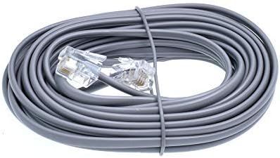 RJ11 6P4C Modular Telephone Extension Cable Phone Cord Line Wire (15 Feet, grey) | Amazon (US)