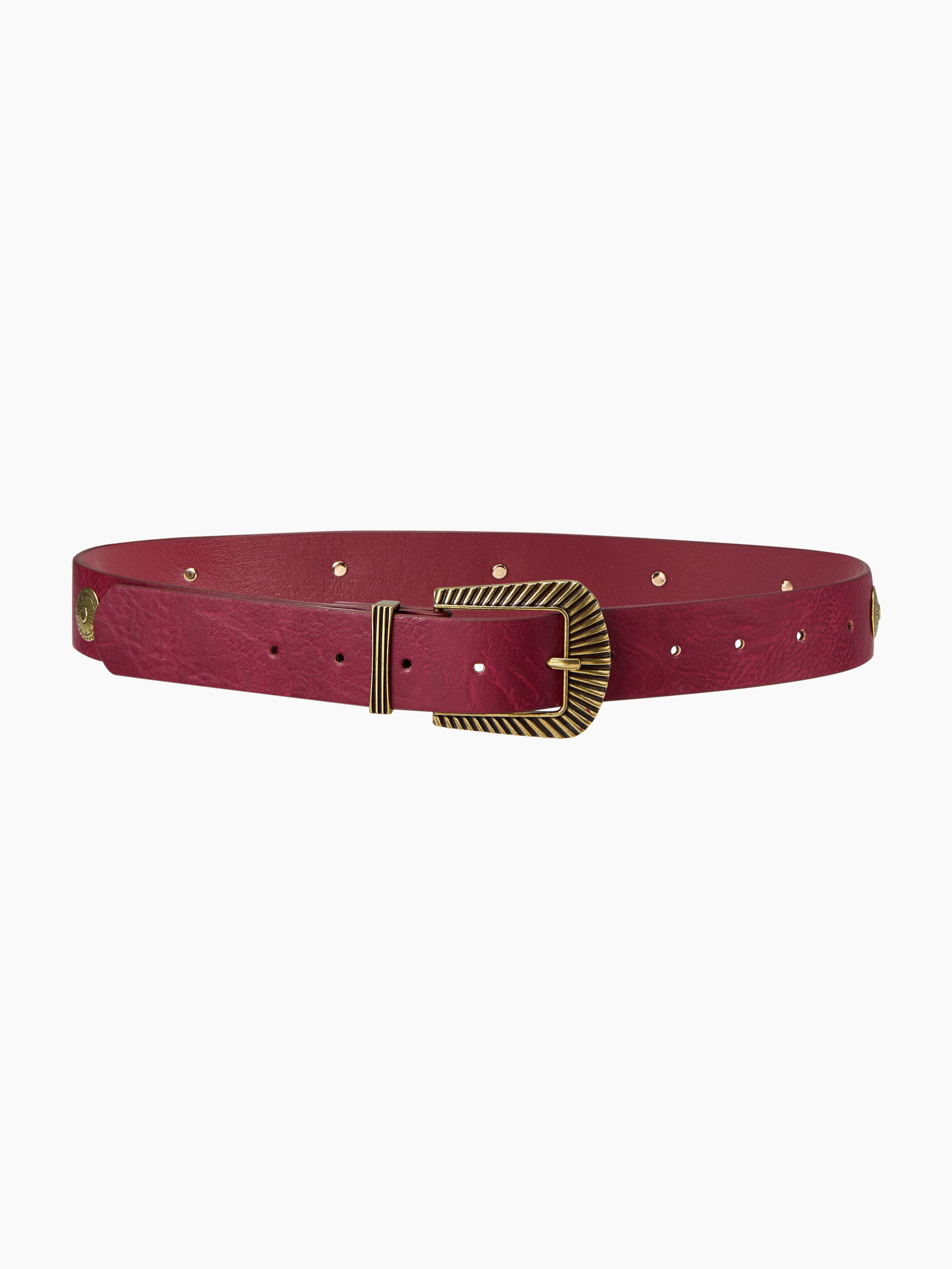 PU Leather STUDDED BUCKLE BELT For Daily Casual | Cider