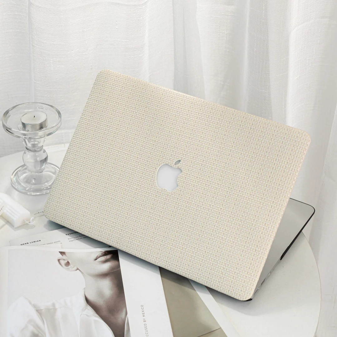 White  Monuments Case Woven Grid Leather Case MacBook Pro 13 M1 Pro 14 Inch 15 16 Touch Bar Retin... | Etsy (US)