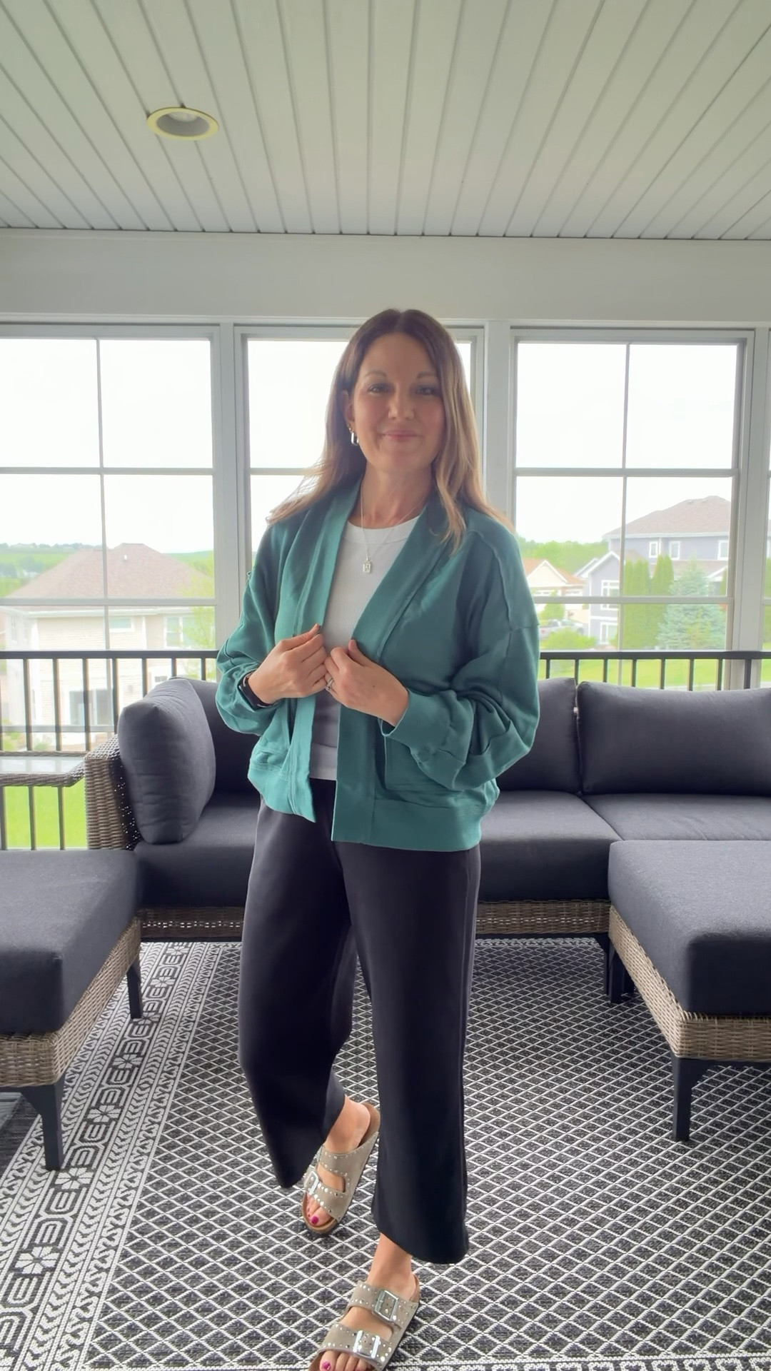 My WFH look yesterday! All of these pieces can be styled in so many ways - they make perfect closet staples!!

Fit Tips…
Sweatshirt cardigan - tts, I’m in size S
Tank - sized up 1 to a M 
Cropped pants - tts, I’m in size S 
Sandals - tts 

Spring Look | Casual Look | Amazon | Old Navy | Birkenstock | CRZ Yoga

#LTKOver40 #LTKootd