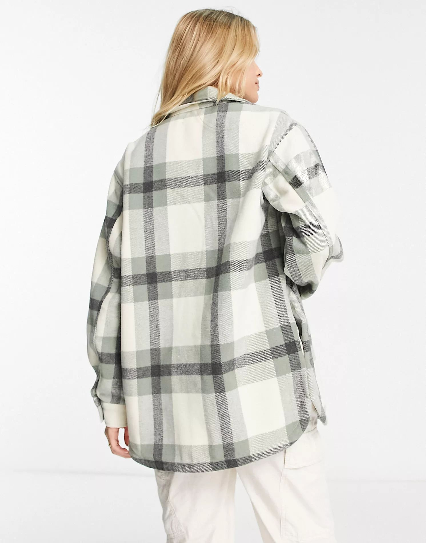 New Look Tall check oversized shirt in green | ASOS | ASOS (Global)