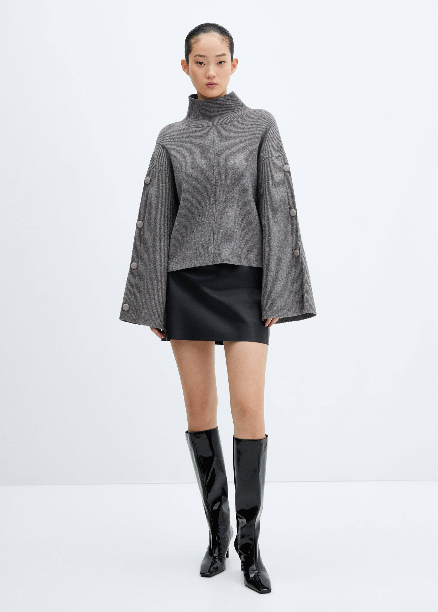 Buttoned sleeves sweaterREF. 57007769-ROLLING-LM | MANGO (US)