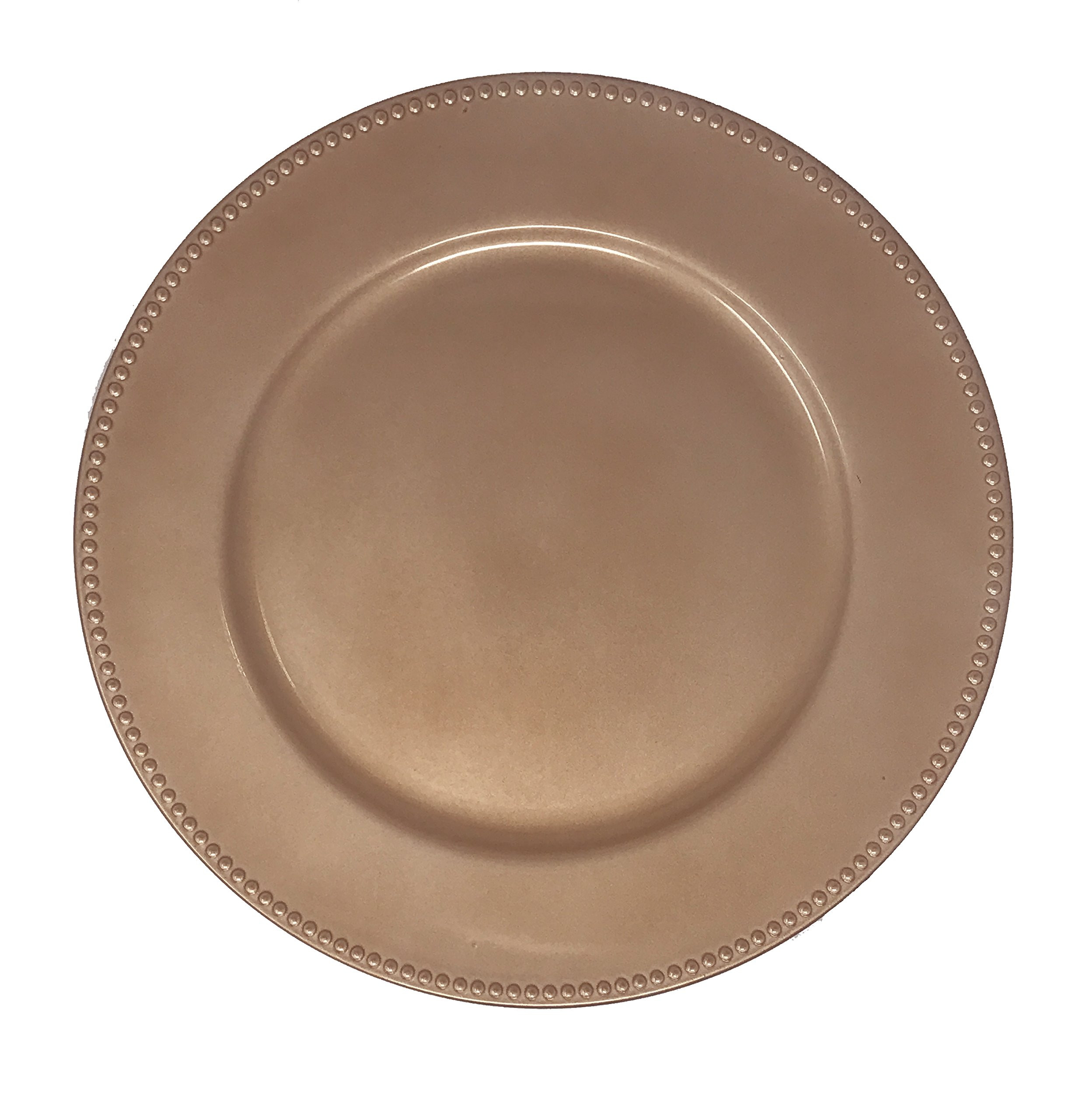 AK-Trading - Set of 12, Premium Party Plate Chargers, 13-Inch Round, Copper Beaded Design | Amazon (US)