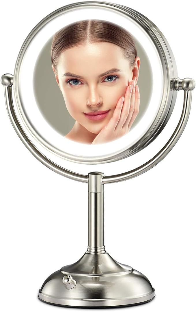 Professional 8.5" Lighted Makeup Mirror, 10X Magnifying Vanity Mirror with 32 LED Lights, Senior ... | Amazon (US)
