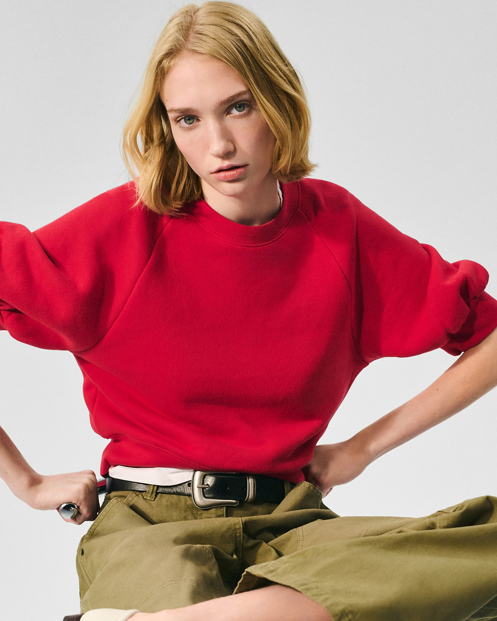 Heritage terry puff-sleeve sweatshirt | J. Crew US