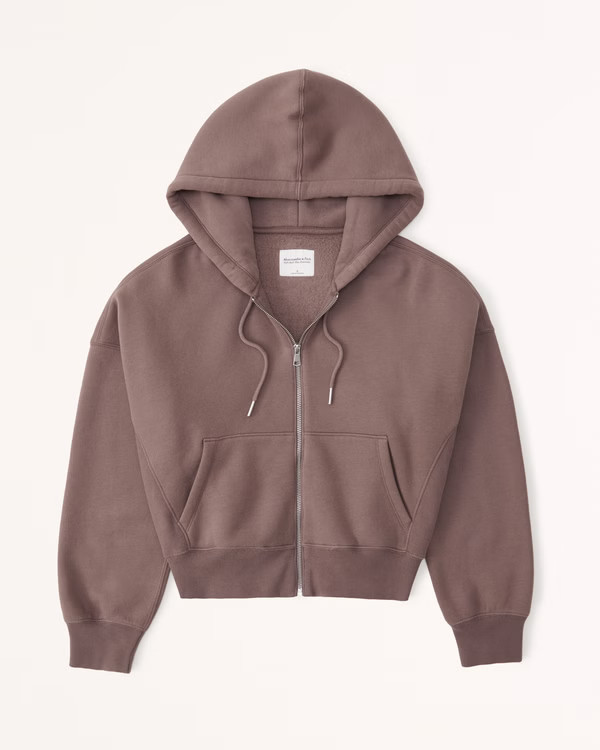 Essential Ribbed Sunday Hooded Full-Zip | Abercrombie & Fitch (US)