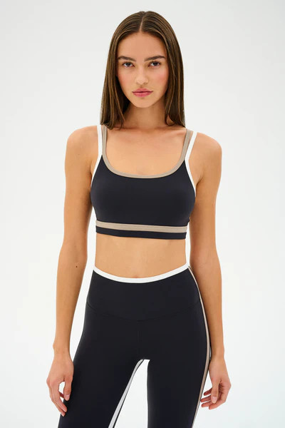 Eva Rigor Double Strap Bra - Black/Latte | SPLITS59 | Splits59.com