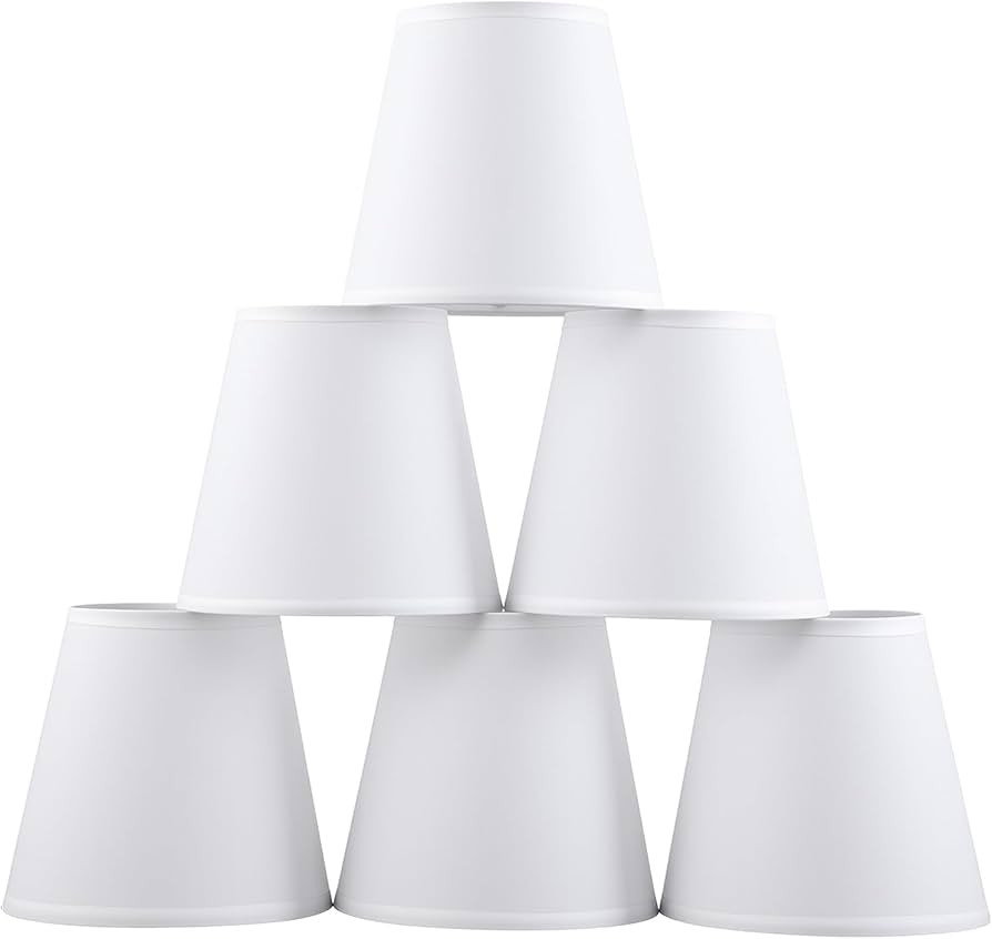 Set of 6 Clip-on Mini Chandelier Lamp Shades,3.5" x 5.1" x 5.5",Small Barrel,Handmade,Traditional... | Amazon (US)