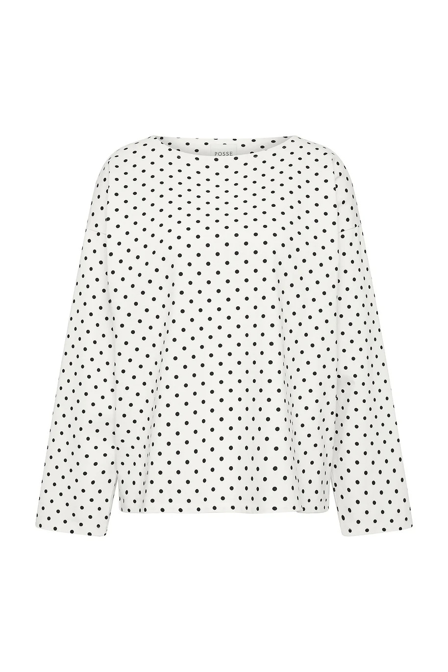 BEA LONG SLEEVE TOP - CREAM BLACK POLKA DOT | POSSE (Australia & New Zealand)