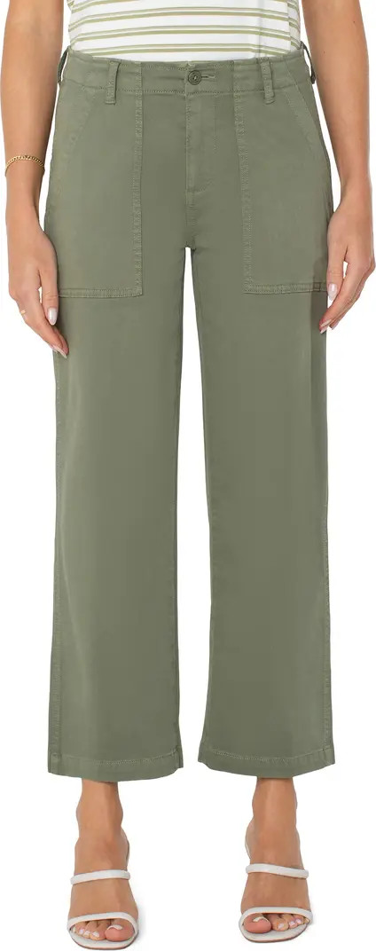 Crop Wide Leg Twill Cargo Pants | Nordstrom