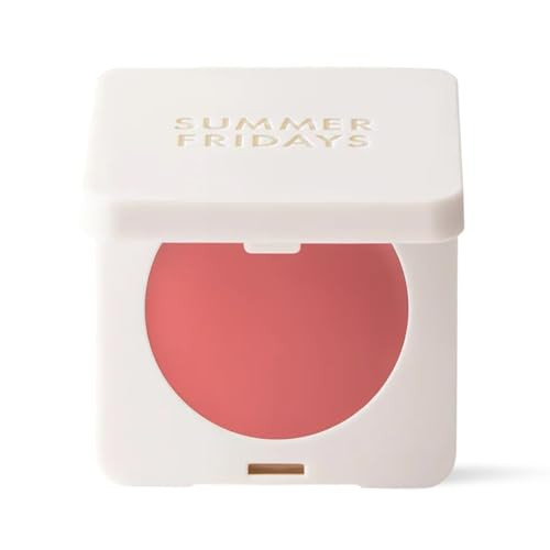 Summer Fridays Blush Butter Balm - Skincare-Infused Hydrating Cream Blush with Hyaluronic Acid, Ceramides, & Shea Butter for a Dewy Flush of Color - Cheek and Lip Tint - Soft Strawberry (0.14 Oz) | Amazon (US)