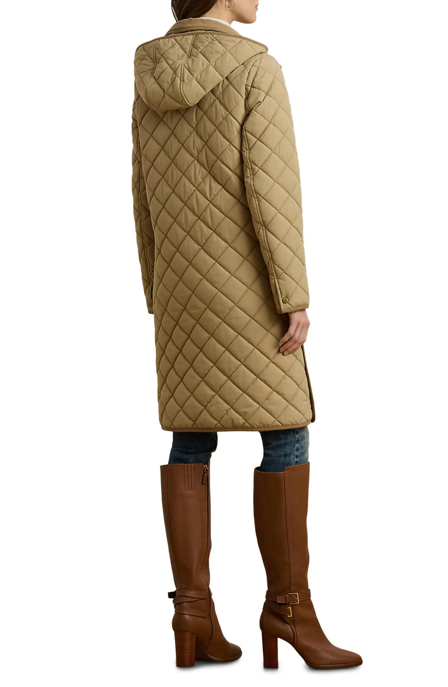 Lauren Ralph Lauren Diamond Quilted Hooded Coat | Nordstrom | Nordstrom
