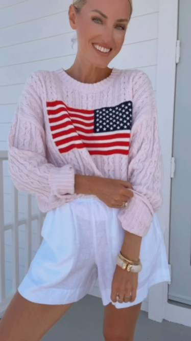 Cannot get over how cute this American flag sweater is!! I love the pink! Wearing M in the sweater & XS in the shorts.

Loverly Grey, Target find, Target fashion, American flag sweater, white linen shorts, Memorial Day outfit ideas, Fourth of July outfit ideas

#LTKootd #LTKSeasonal