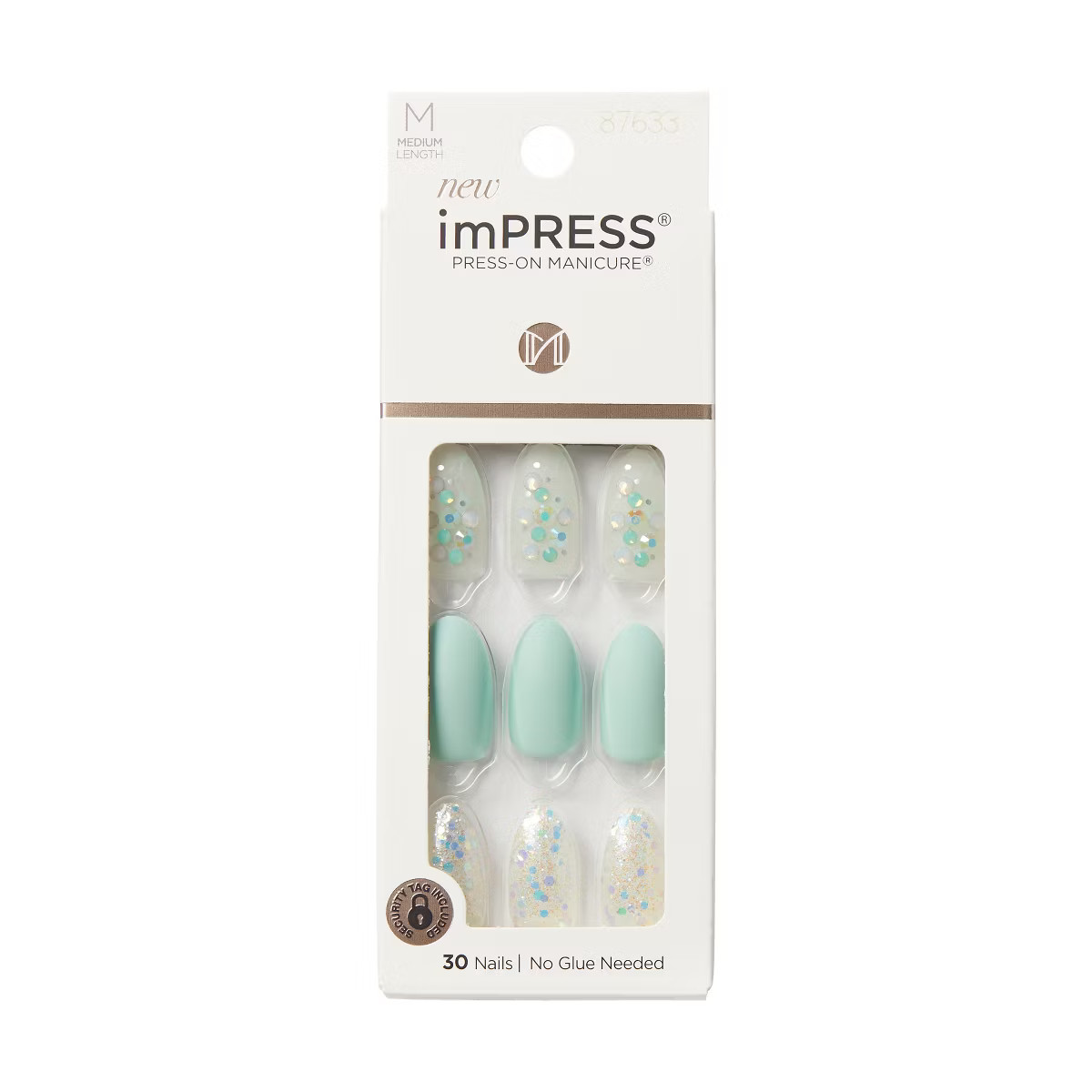 KISS Products imPRESS Press-On Manicure Medium Almond Fake Nails - Evergreen - 33ct | Target