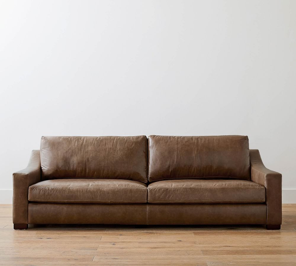 Turner Slope Arm Leather Sofa | Pottery Barn (US)