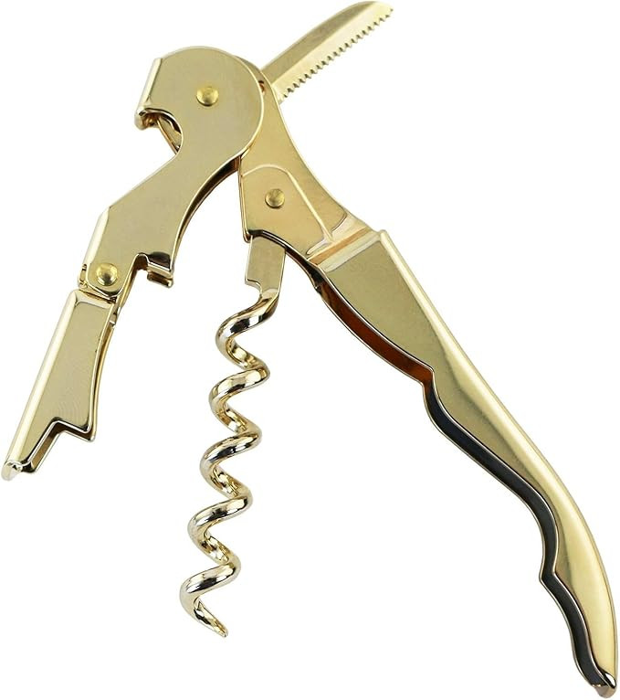 Oenophilia Duo-Lever Professional Waiters Corkscrew - Plated, Gold | Amazon (US)