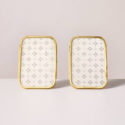 4"x6" Hinged Brass Picture Frames Antique Finish (Set of 2) - Hearth & Hand™ with Magnolia | Target