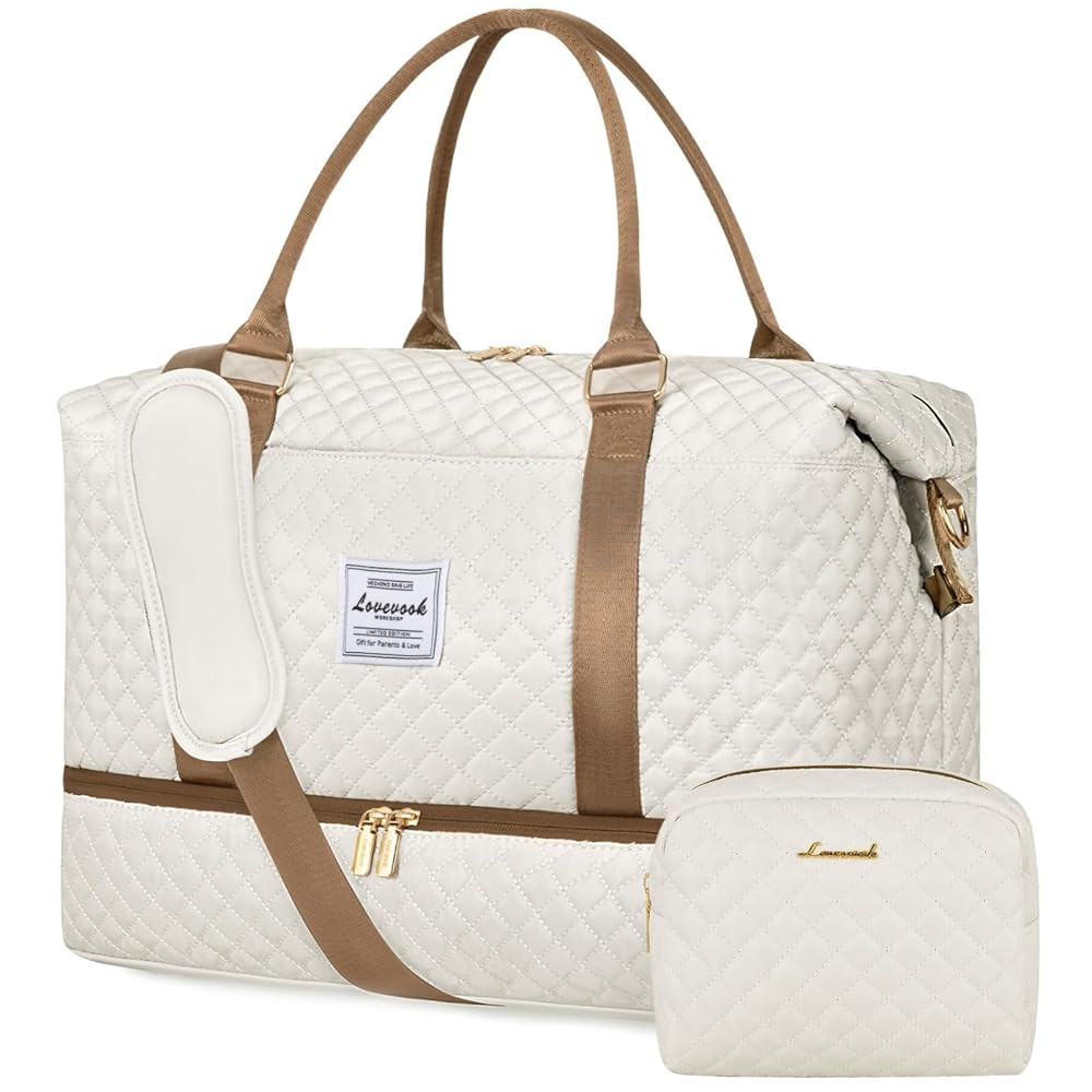 LOVEVOOK Travel Duffle Bag,Weekender Bags for Women with Shoe Compartment，Carry on Overnight Ba... | Amazon (US)