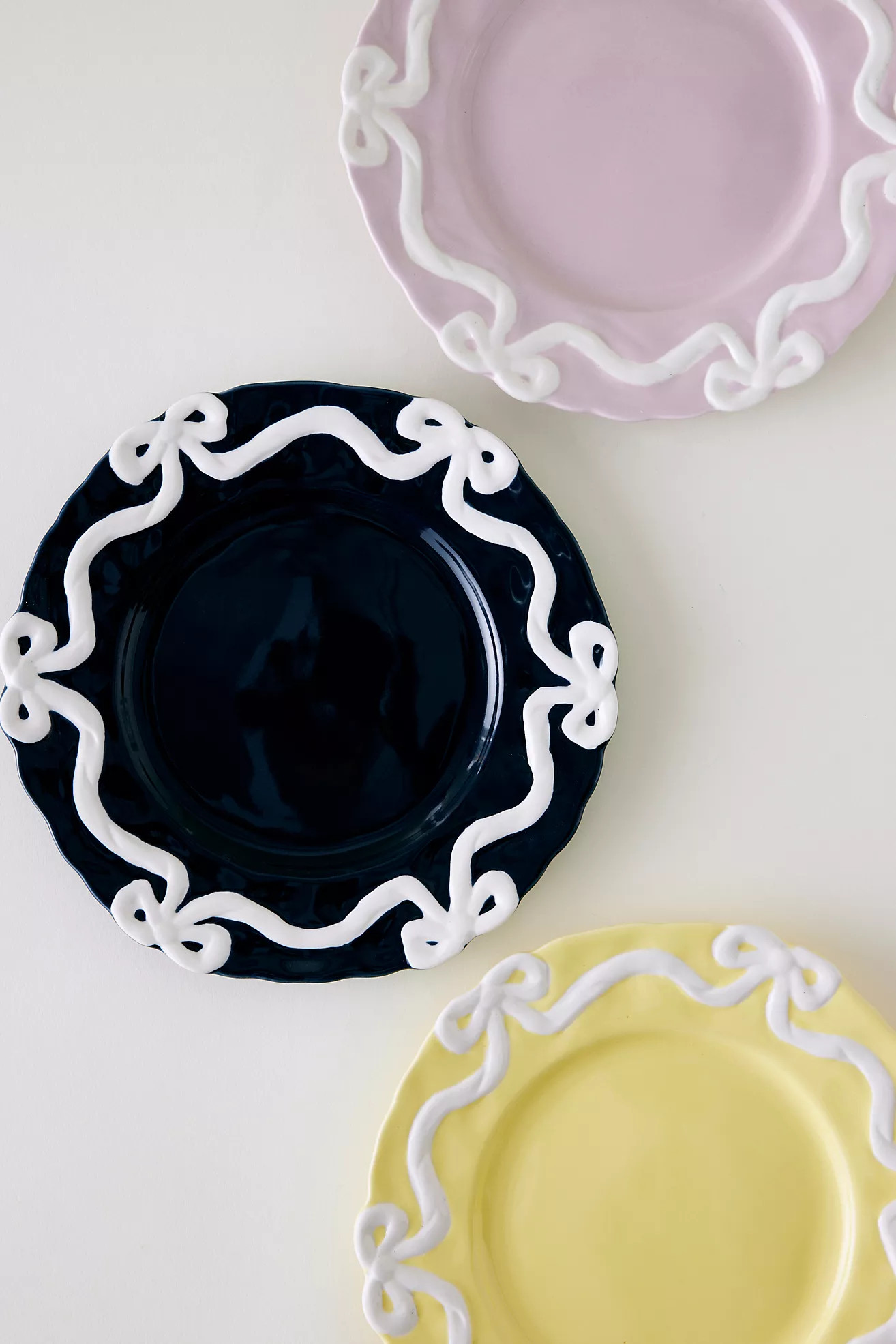 Benedita Bow Stoneware Side Plates, Set of 4 | Anthropologie (US)