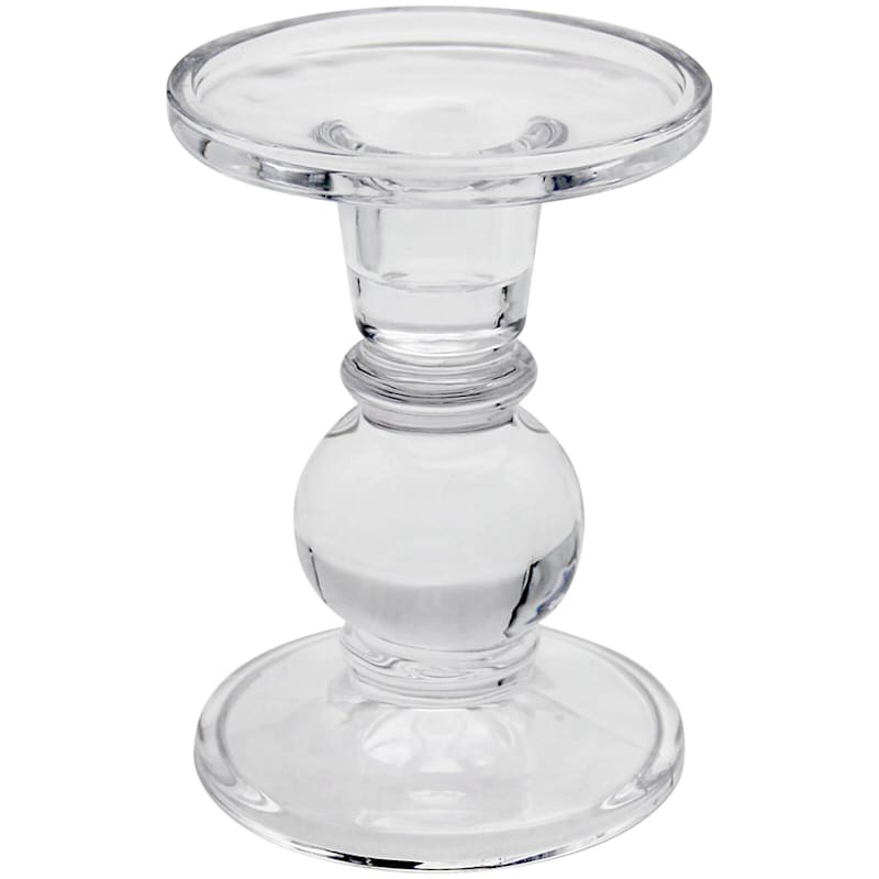 Clear Dual Purpose Pillar & Taper Candle Holder, 5" | At Home