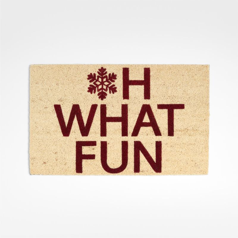 Oh What Fun 22"x36" Holiday Doormat | Crate and Barrel | Crate & Barrel
