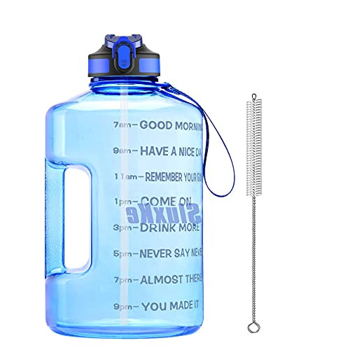 1 Gallon Motivational Sports Water Bottle with Time Marker, BPA Free 128oz Leak Proof Jug, Black,... | Amazon (US)