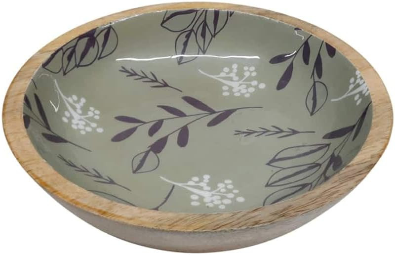 Ashland Plant Patterned Wood Bowl Green 9.75" fall decor | Amazon (US)