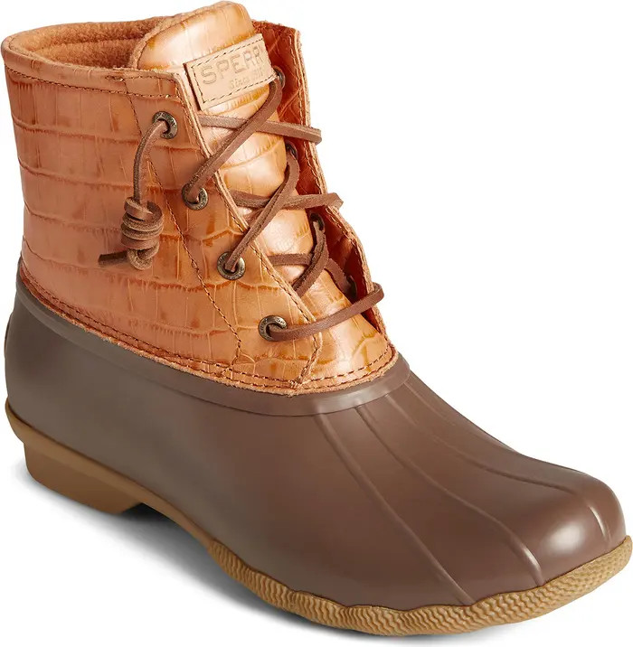 Sperry Saltwater Croc Embossed Water Resistant Duck Boot | Nordstrom | Nordstrom