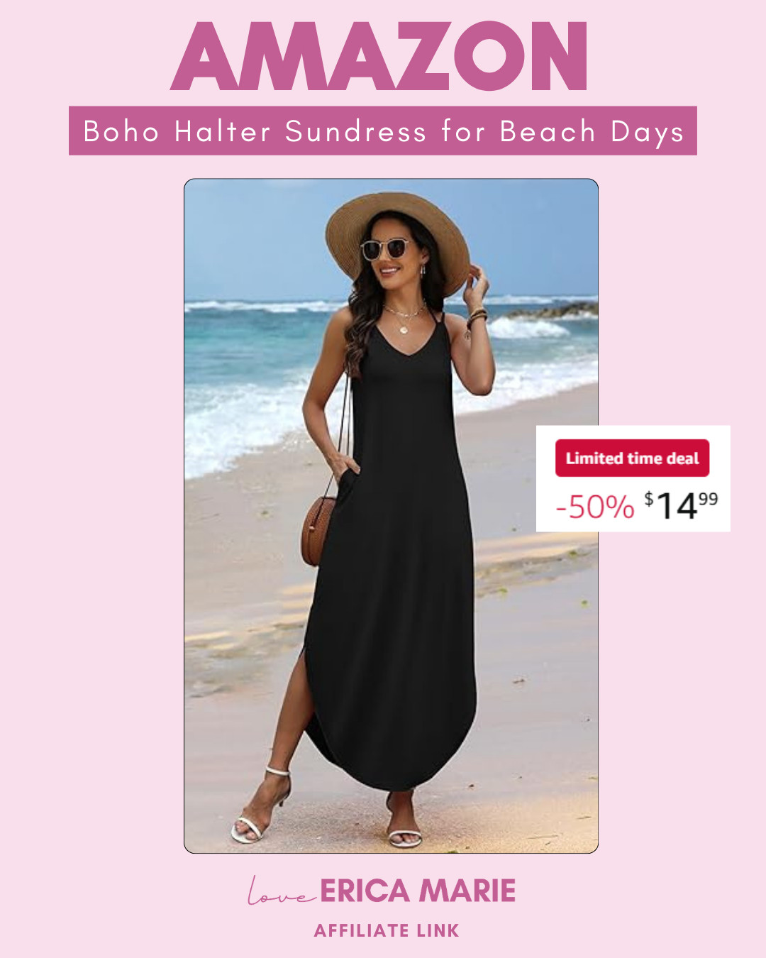 This boho halter sundress is perfect for beach days and sunny getaways. Lightweight, flowy, and so easy to throw on over a swimsuit. I love pieces that feel effortless but still look put together. 

 #LTKSpringSale #LTKootd #LTKMidsize