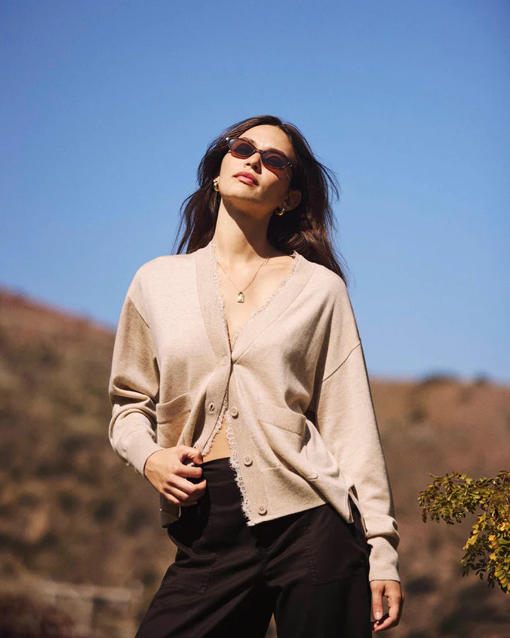 Georgie Lace Trim Cardi | Splendid