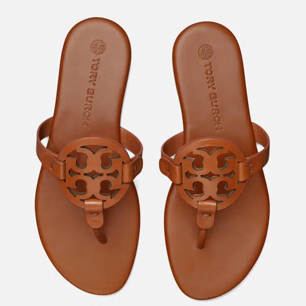 Tory Burch Women's Miller Leather Toe Post Sandals - Miele | Allsole (Global)